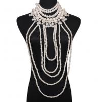 Zinc Alloy Sweater Chain Necklace, Plastic Pearl, with Zinc Alloy, fashion jewelry & for woman 