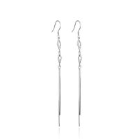 Sterling Silver Drop Earring, 925 Sterling Silver, Geometrical Pattern, platinum plated, for woman & hollow 