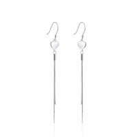 Sterling Silver Drop Earring, 925 Sterling Silver, Heart, platinum plated, fashion jewelry & for woman 