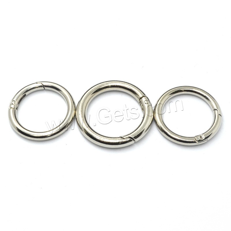 Zinc Alloy Spring Buckle, Donut, plated, different size for choice, metallic color plated, Sold By PC