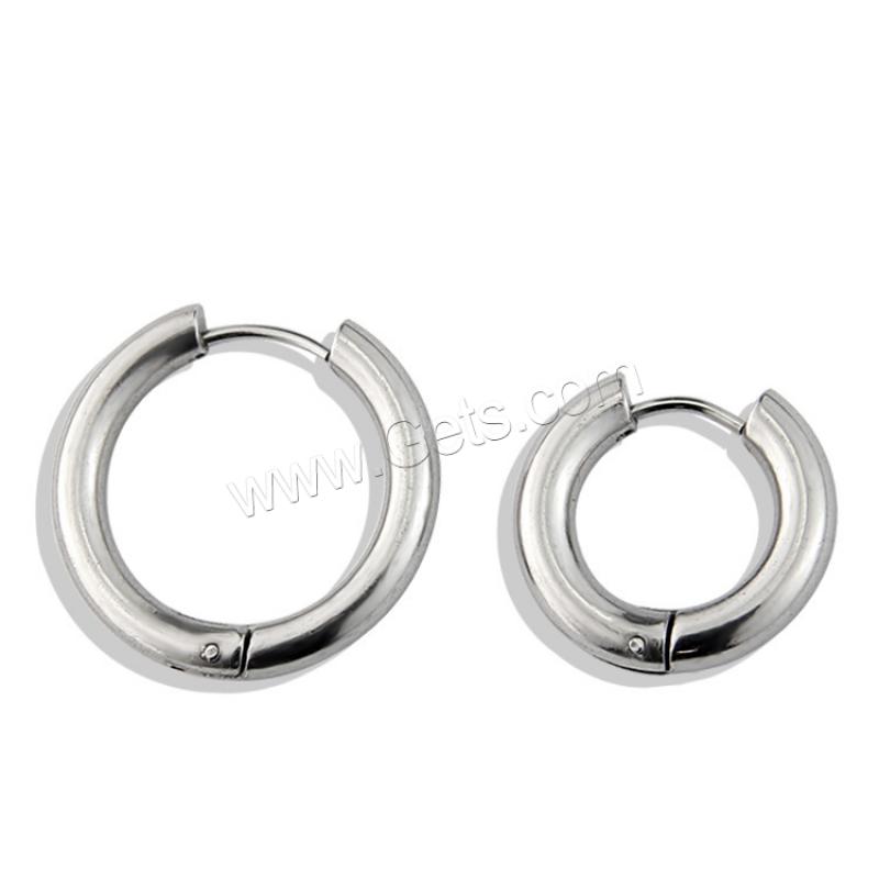 Zinc-Alloy-Huggie-Hoop-Earring, alliage de zinc, beignet, Placage, unisexe & normes différentes pour le choix, couleur métallique plaquée, Vendu par paire
