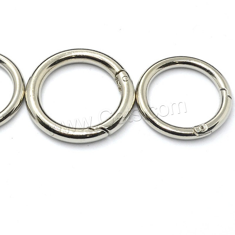 Zinc Alloy Spring Buckle, Donut, plated, different size for choice, metallic color plated, Sold By PC