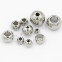Stainless Steel Beads, Round, polished, DIY original color 