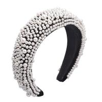 Hair Bands, Cloth, with Sponge & Plastic Pearl, for woman 