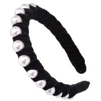 Hair Bands, Pleuche, with Plastic Pearl, for woman 