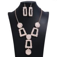 Fashion Zinc Alloy Jewelry Sets, earring & necklace, embossed, 2 pieces & fashion jewelry & for woman nickel, lead & cadmium free  .53 Inch 