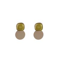 Resin Zinc Alloy Earring, with Resin, painted, fashion jewelry & for woman nickel, lead & cadmium free, 44mm 