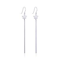 Sterling Silver Thread Through Earrings, 925 Sterling Silver, Butterfly, platinum plated, fashion jewelry & for woman 