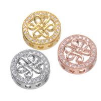 Brass Spacer Beads, with Cubic Zirconia, Unisex 