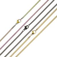 Stainless Steel Chain Necklace, plated, fashion jewelry 2mm 