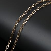 Stainless Steel Oval Chain, gold color plated, fashion jewelry 