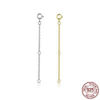 Серебряное ожерелье цепи, 925 пробы, Другое покрытие, Овальный цепь & разные стили для выбора, продается Strand