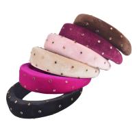 Hair Bands, Velveteen, with Sponge, plated, for woman & with rhinestone 