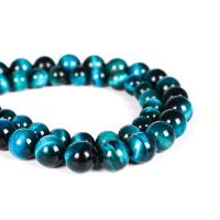 Tiger Eye Beads, Round, polished blue Approx 15.7 Inch 