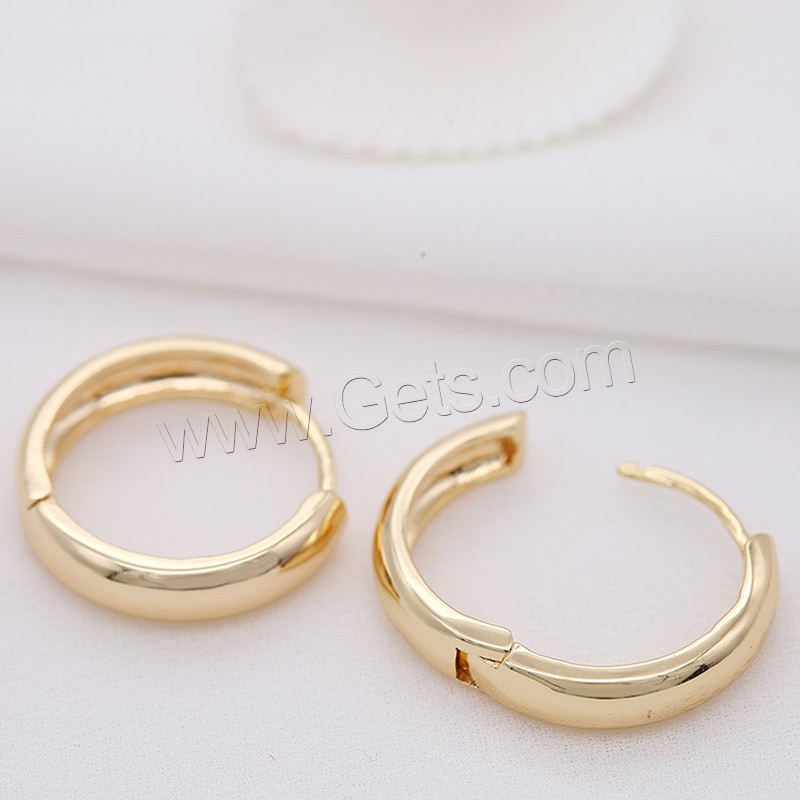 Brass Huggie Hoop Earring, brass earring lever back clip, gold color plated, Unisex & different size for choice, metallic color plated, Sold By Pair