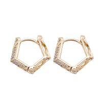 Cubic Zirconia Micro Pave Brass Earring, brass earring lever back clip, gold color plated, fashion jewelry & micro pave cubic zirconia & for woman, metallic color plated   