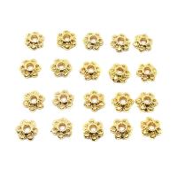 Brass Bead Cap, Flower, gold color plated, DIY & hollow, metallic color plated, 6mm 