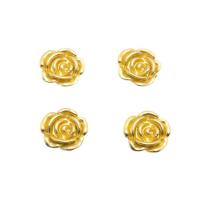 Zinc Alloy Flower Beads, gold color plated, DIY, metallic color plated 