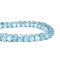 Aquamarin Perlen, rund, poliert, verschiedene Größen vorhanden, keine, Länge:ca. 15.7 ZollInch, verkauft von Strang
