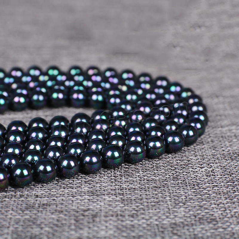 Perles de coquillage noir Lip, coquille noire, Rond, poli, normes différentes pour le choix, multicolore, Longueur:Environ 15 pouce, Vendu par brin