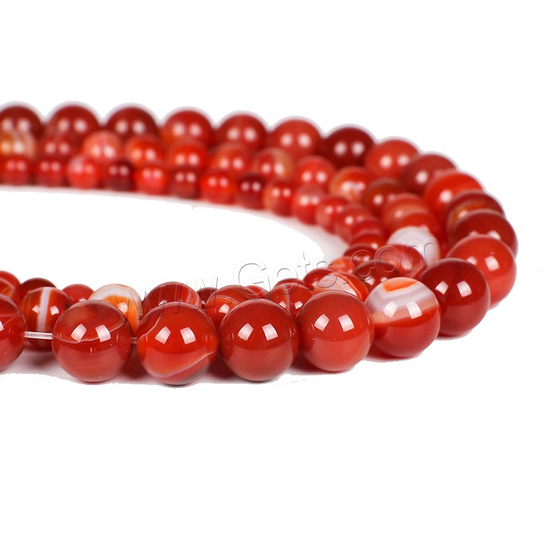 Natural Lace Agate Beads, Round, polished, different size for choice, red, Length:Approx 16 Inch, Sold By Strand