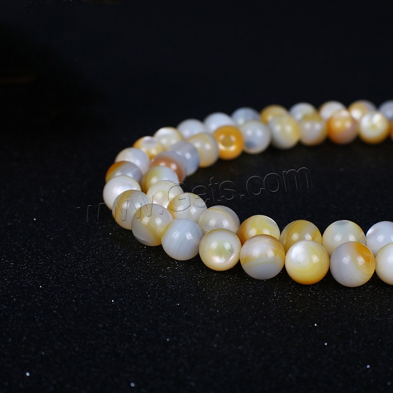 White Lip Shell Beads, Pearl Shell, Round, polished, different size for choice, Length:Approx 16 Inch, Sold By Strand