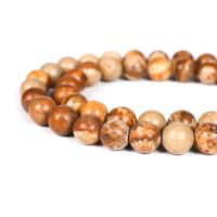 Einzelne Edelstein Perlen, Bild Jaspis, rund, poliert, verschiedene Größen vorhanden, Länge:ca. 16 ZollInch, verkauft von Strang