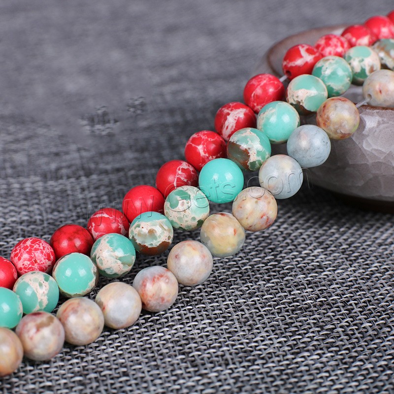 Perles en Turquoise synthétiques, Rond, normes différentes pour le choix, plus de couleurs à choisir, Longueur:Environ 15.5 pouce, Vendu par brin