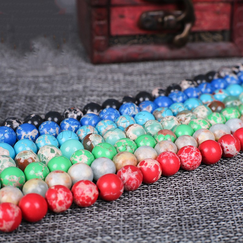 Synthetische Türkis Perlen, rund, verschiedene Größen vorhanden, keine, Länge:ca. 15.5 ZollInch, verkauft von Strang