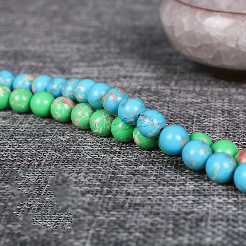 Perles en Turquoise synthétiques, Rond, normes différentes pour le choix, plus de couleurs à choisir, Longueur:Environ 15.5 pouce, Vendu par brin