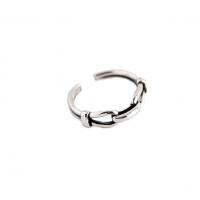 Стерлингового серебра кольцо, 925 пробы, плакированный цветом под старое серебро, регулируемый & Женский, 5.5mm, размер:6-7, продается PC