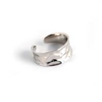 Sterling Silver Finger Ring, 925 Sterling Silver, platinum plated, Unisex & adjustable, 8.8mm, US Ring 