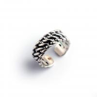 Стерлингового серебра кольцо, 925 пробы, плакированный цветом под старое серебро, регулируемый & тканый узор & Женский, 8mm, размер:6-7, продается PC