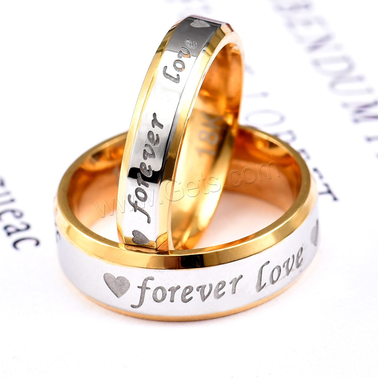 Stainless Steel Finger Ring, plated, different size for choice & with letter pattern & for couple, more colors for choice, Sold By PC