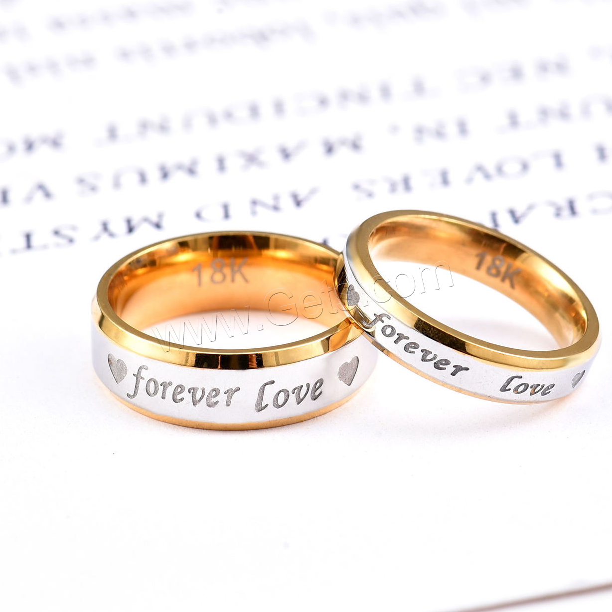 Stainless Steel Finger Ring, plated, different size for choice & with letter pattern & for couple, more colors for choice, Sold By PC