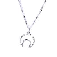 Sterling Silver Pendants, 925 Sterling Silver, Moon, platinum plated, for woman & hollow 