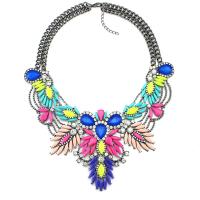 Fashion Statement Necklace, Zinc Alloy, plated, for woman & with rhinestone Approx 19.6 Inch 