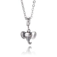 Stainless Steel Jewelry Necklace, Elephant, Unisex, silver color, 600mm 