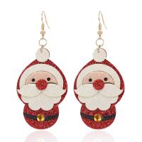 Christmas Earrings, Felt, with Zinc Alloy, fashion jewelry & for woman 