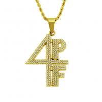 Rhinestone Zinc Alloy Necklace, plated, fashion jewelry & for man & with rhinestone nickel, lead & cadmium free 
