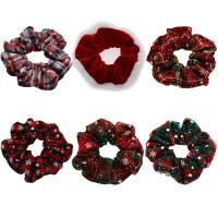 Hair Scrunchies, Cloth, with Rubber Band, fashion jewelry & for woman 100mm, Inner Approx 30mm 