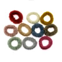 Hair Scrunchies, Rabbit Fur, with Rubber Band, fashion jewelry & for woman 60mm, Inner Approx 30mm 