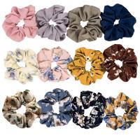 Hair Scrunchies, Chiffon, with Rubber Band, fashion jewelry & for woman 120mm, Inner Approx 35mm 