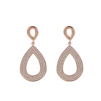 Cubic Zirconia Micro Pave Brass Earring, Teardrop, plated, fashion jewelry & micro pave cubic zirconia & for woman 48mm 