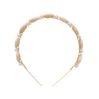 Hair Bands, Zinc Alloy, with Shell & Plastic Pearl, gold color plated, fashion jewelry & for woman, metallic color plated, 18mm 
