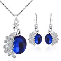 Fashion Zinc Alloy Jewelry Sets, earring & necklace, with Crystal, fashion jewelry 