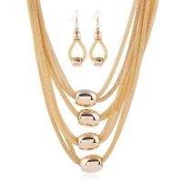 Fashion Zinc Alloy Jewelry Sets, earring & necklace, plated, 2 pieces & fashion jewelry & for woman nickel, lead & cadmium free 2cm 