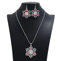 Rhinestone Zinc Alloy Jewelry Set, earring & necklace, plated, 2 pieces & fashion jewelry & for woman & with rhinestone nickel, lead & cadmium free  .77 Inch 