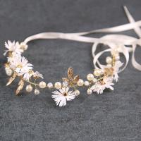 Zinc Alloy Headband, with Glass Pearl, fashion jewelry & for woman & with rhinestone 300mm 