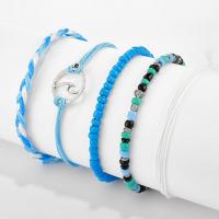 Fashion Create Wax Cord Bracelets, bracelet, with Seedbead, 5 pieces & fashion jewelry & for woman, 18cm,19cm,20cm 